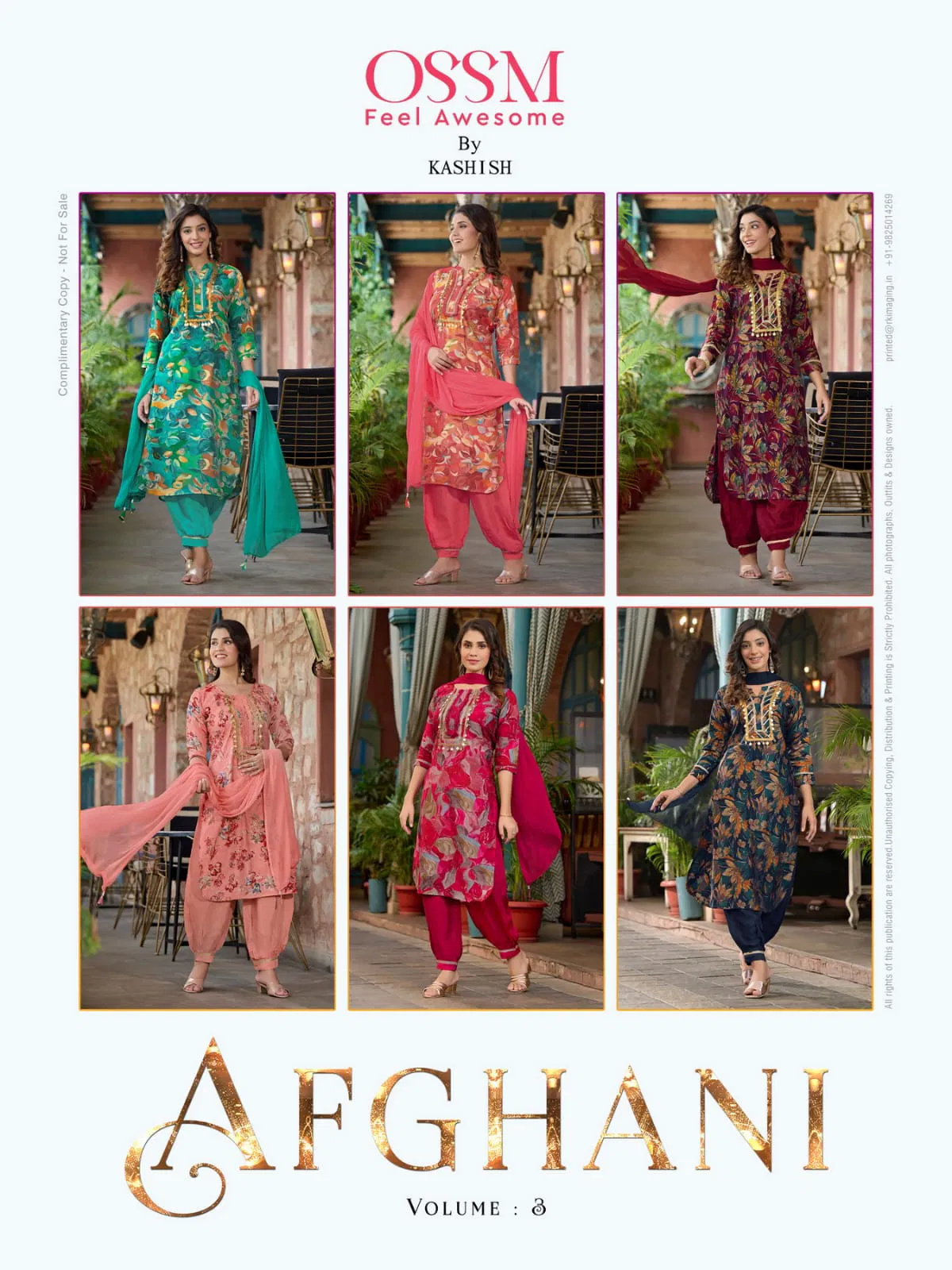 Ossm Afghani Vol 3 Premium Chanderi Readymade Suits Catalog
